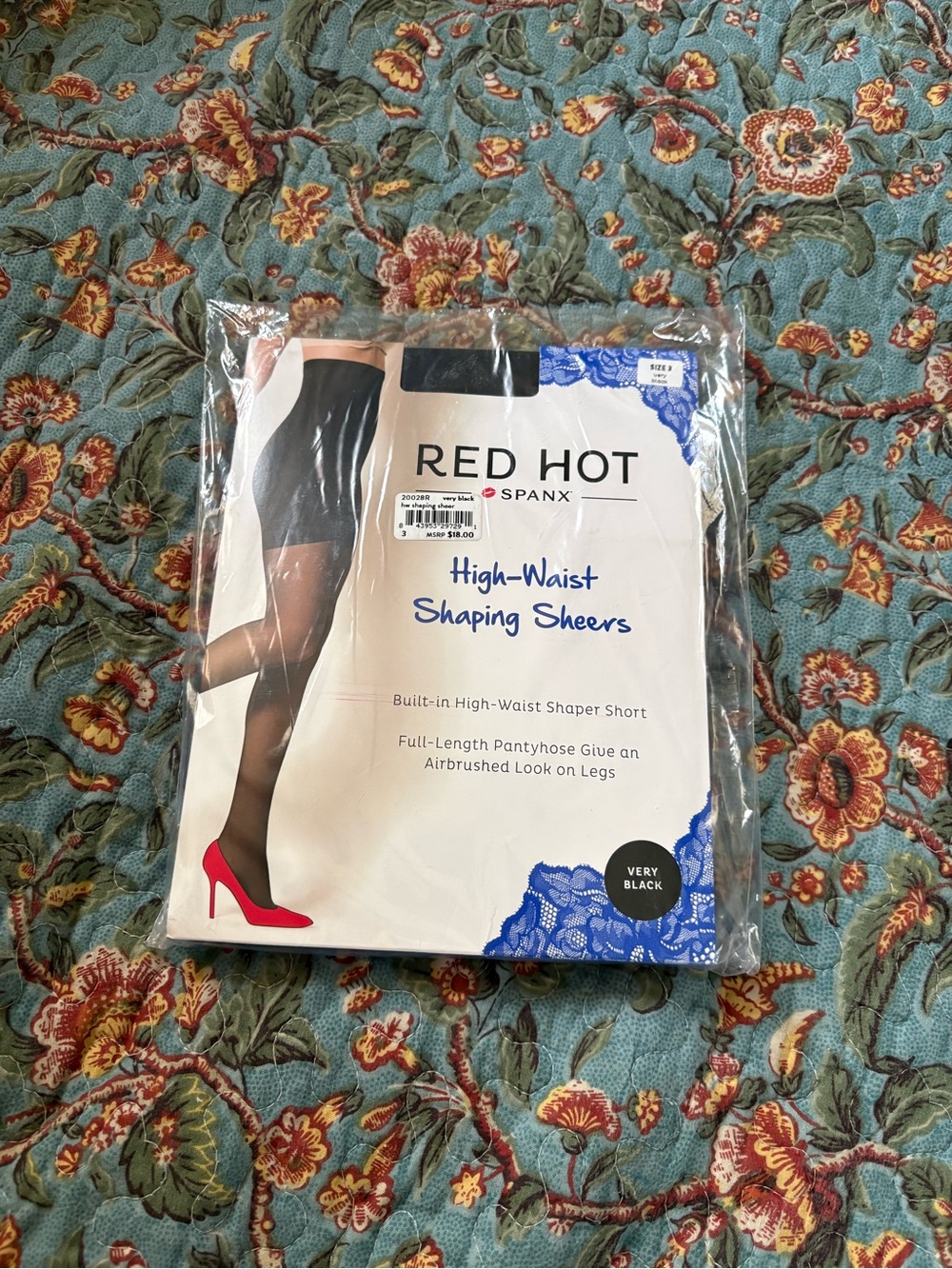 SPANX Red Hot High-Waist Shaping Sheers - Very Black with Red Accent